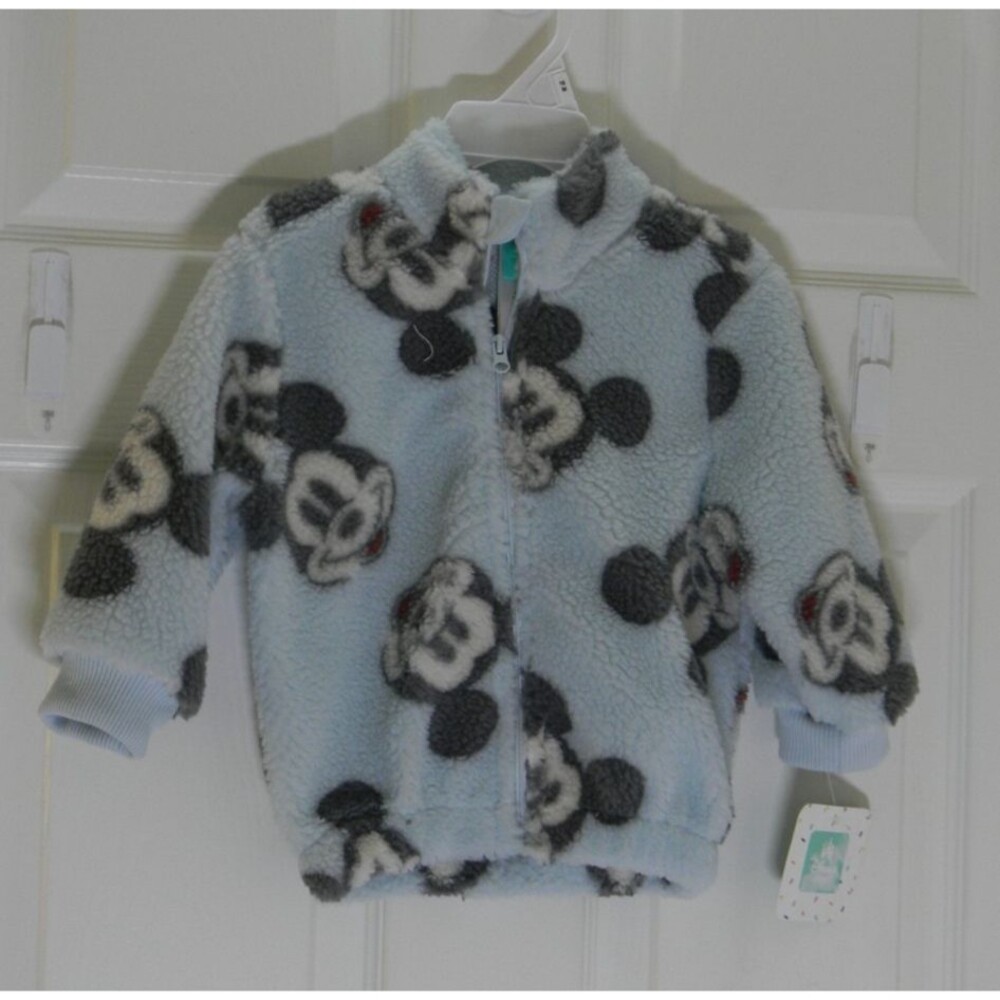 Disney Baby Mickey Mouse Blue Fleece Zip Up Jacket 18 Months NWT